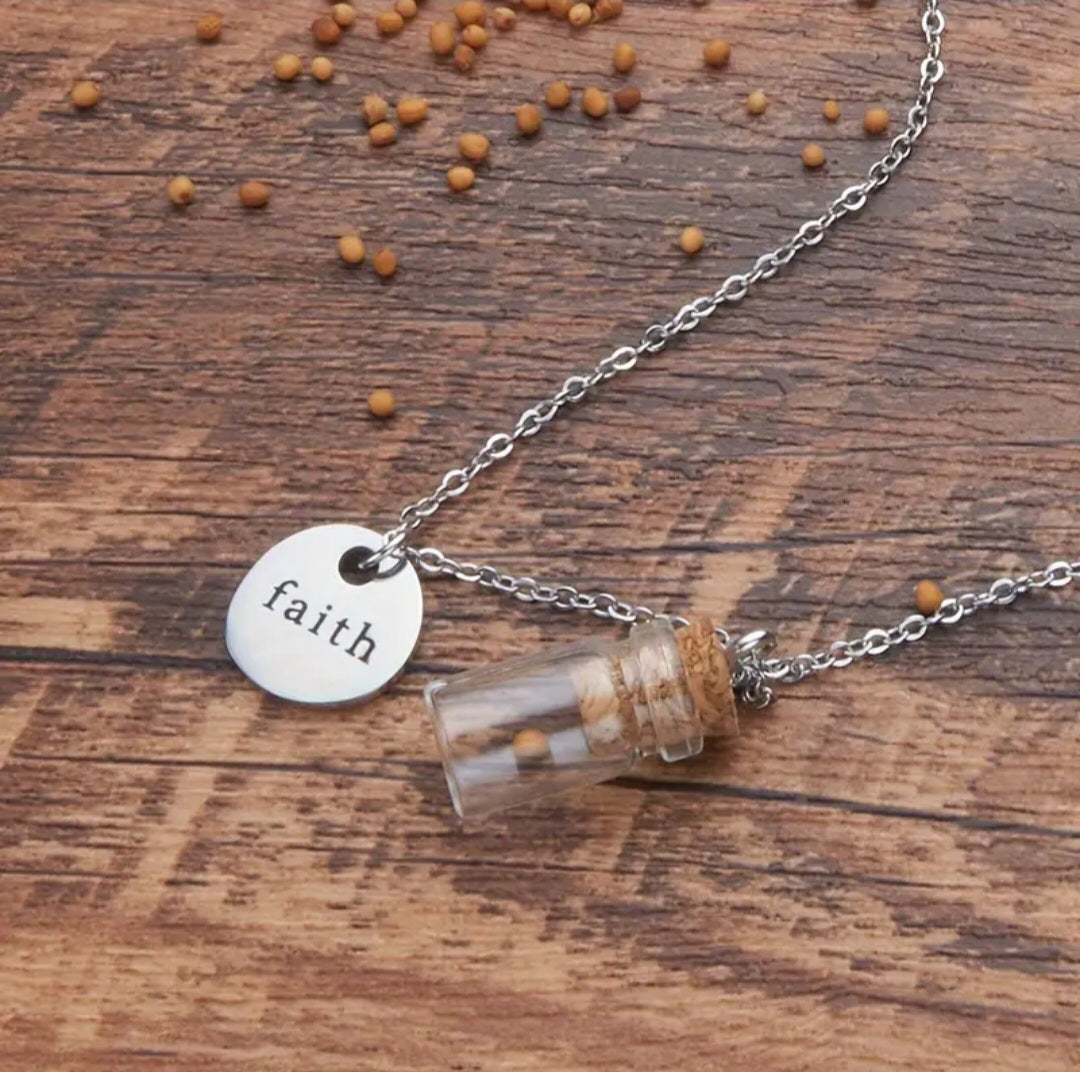 Faith Mustard Seed Jar Necklace
