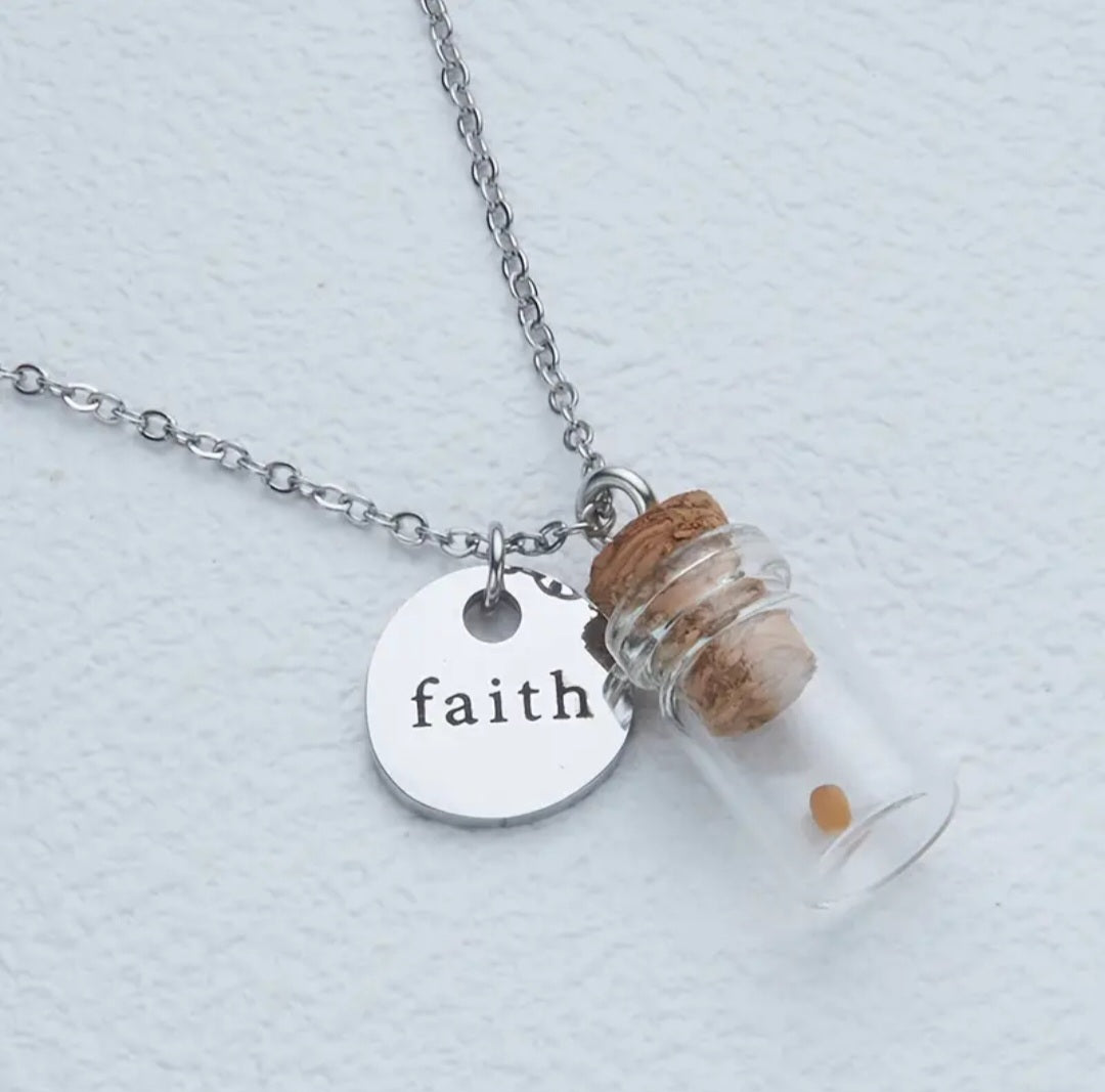Faith Mustard Seed Jar Necklace