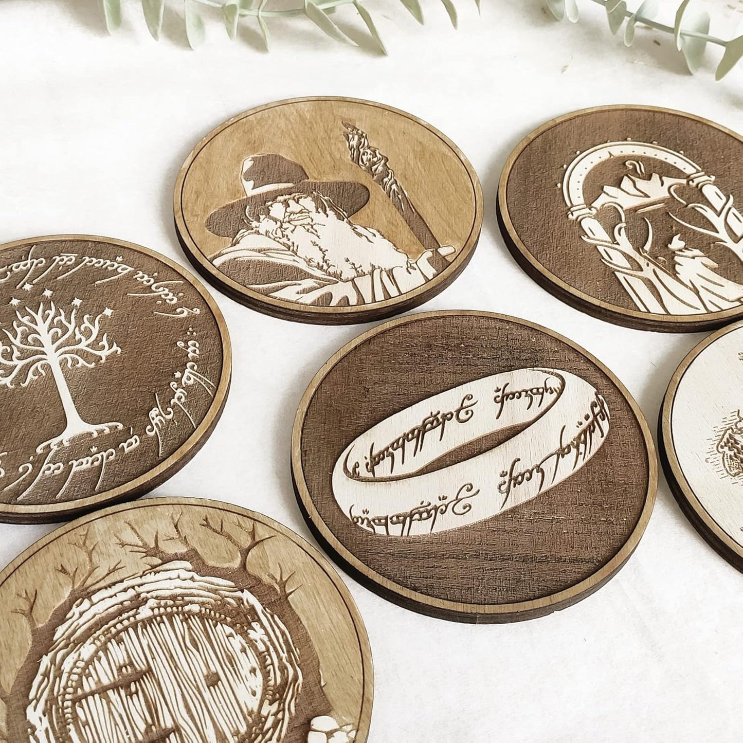 Tolkien Wood Coaster Set