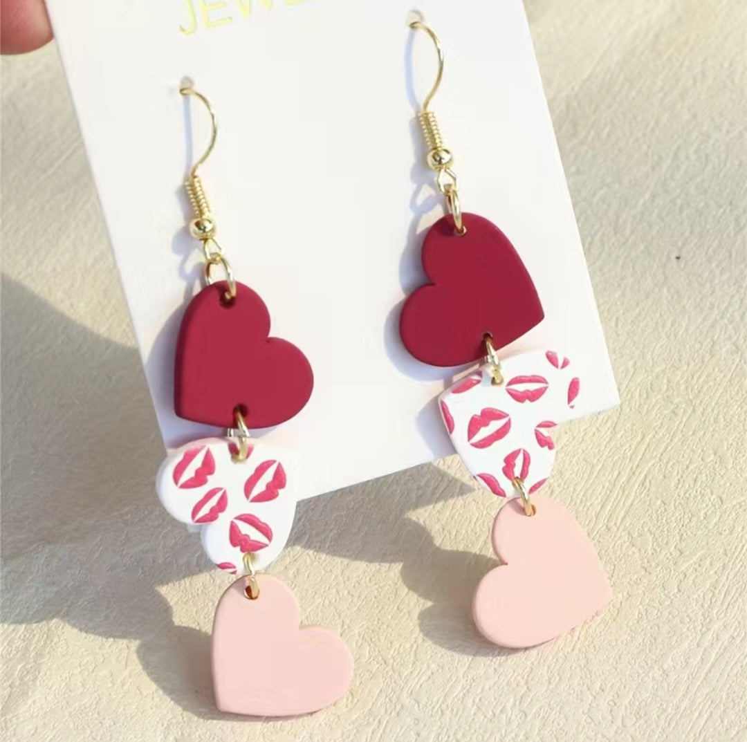 Valentines Clay Earrings