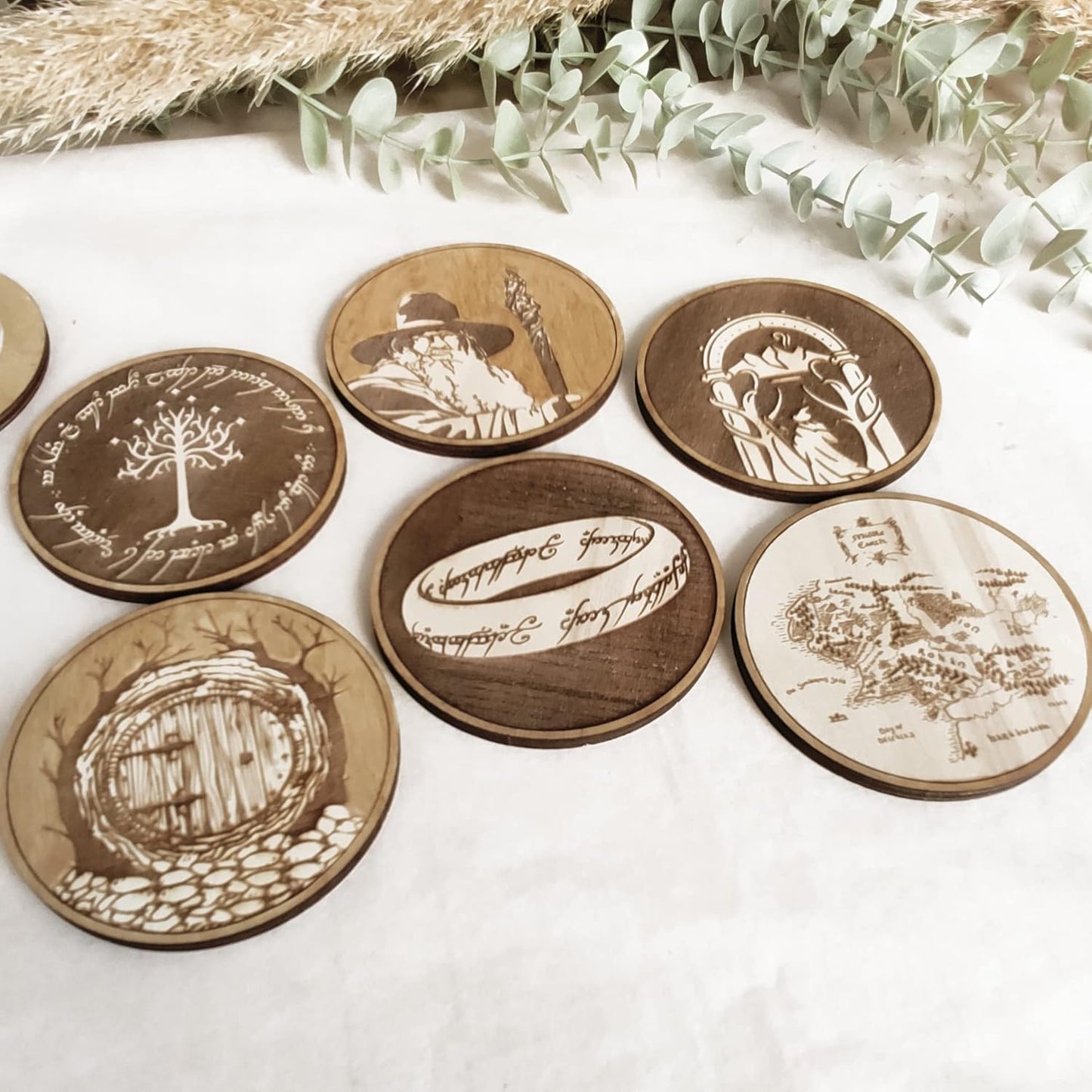 Tolkien Wood Coaster Set