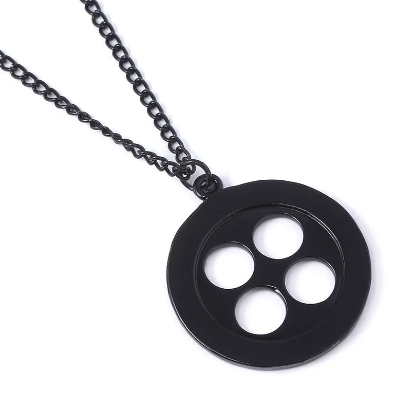 Black Button Necklace