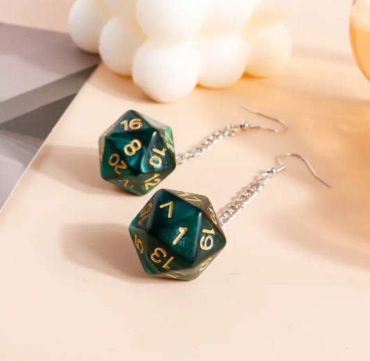 Green Dice Earrings