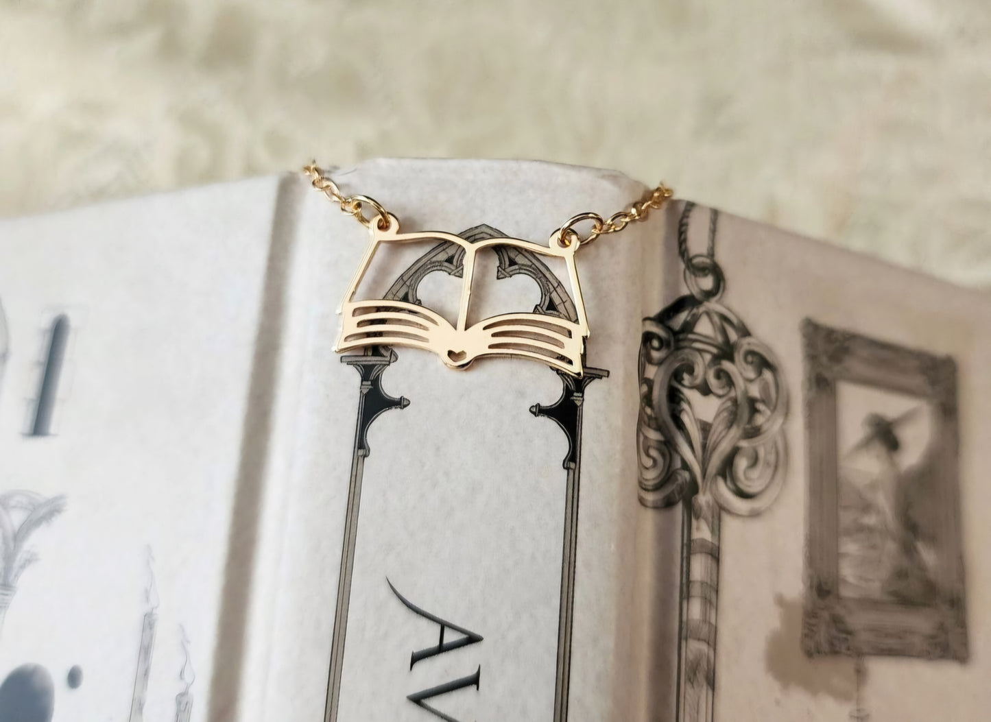 Open Book Necklace