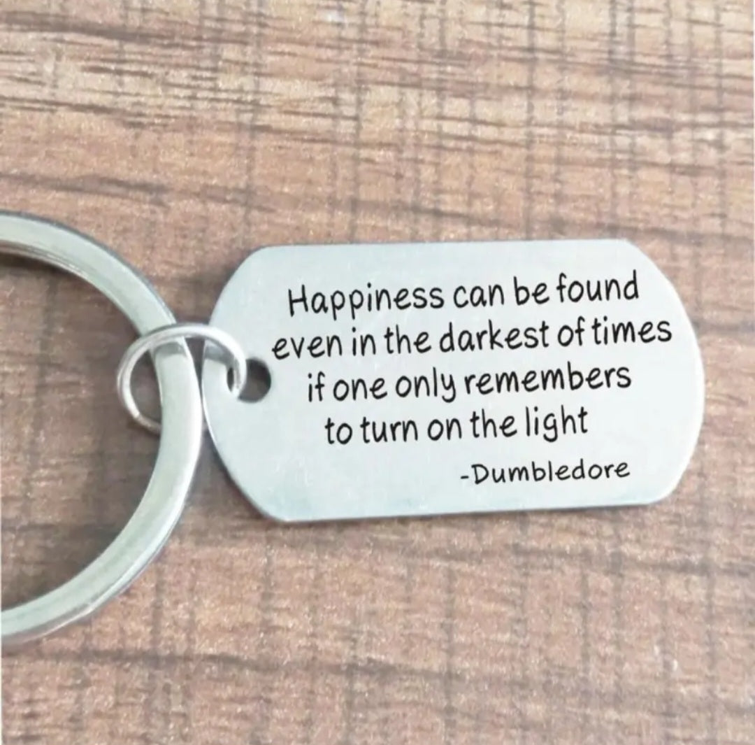 Happiness Quote Keychain